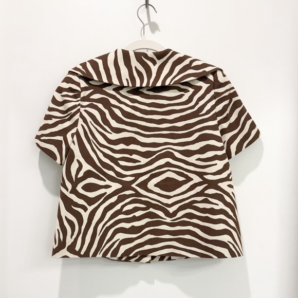 Kate Spade Silk Blend Zebra Print Cropped Jacket. Size 2 - Picture 5 of 9